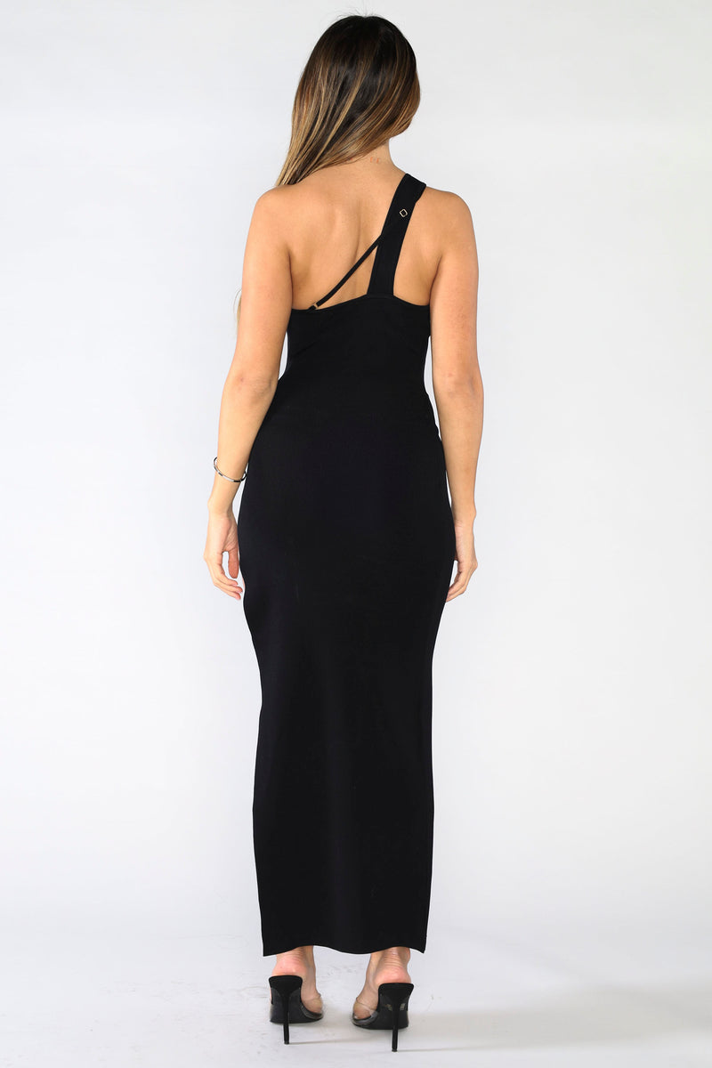 Cross Neck Side Slit Dress